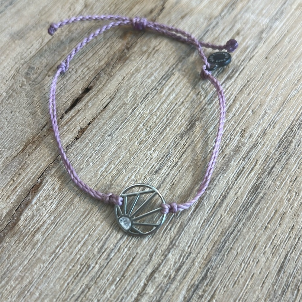 Pura Vida Bracelet Bundle Purple Silver Sand Dollar Shell Sun Beach Rare Woven - Picture 3 of 8
